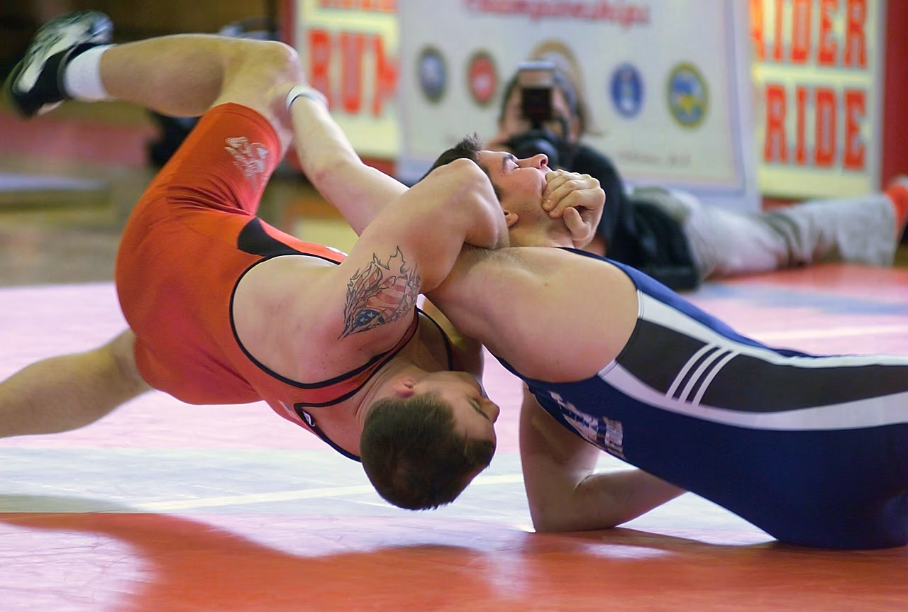 Virtues of Sport: wrestling match